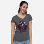 Samurai Panda Warrior-Womens-V-Neck-Tee-fanfabio