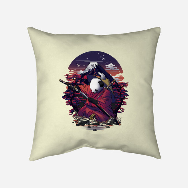 Samurai Panda Warrior-None-Removable Cover w Insert-Throw Pillow-fanfabio