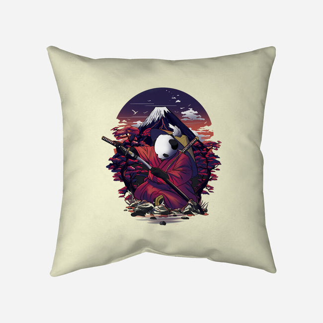 Samurai Panda Warrior-None-Removable Cover-Throw Pillow-fanfabio