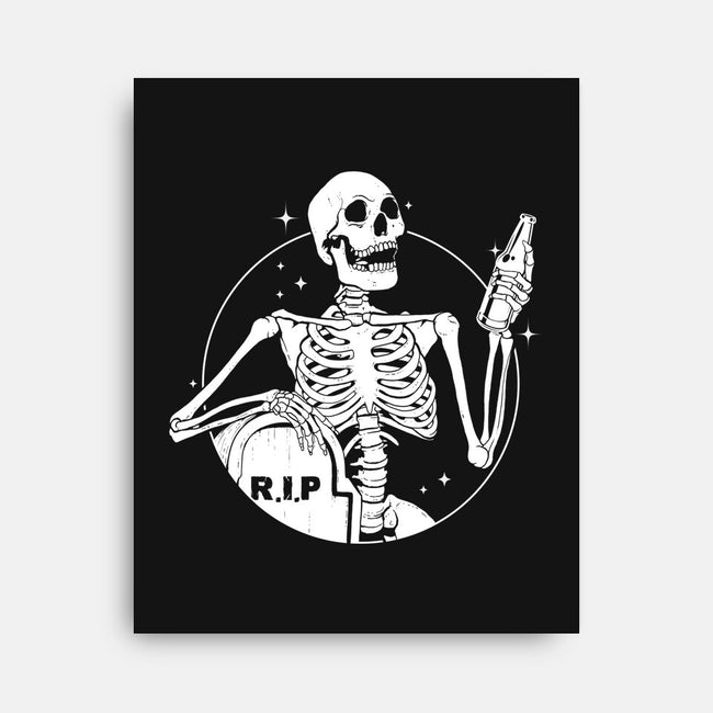 Skull Beer-None-Stretched-Canvas-Eoli Studio