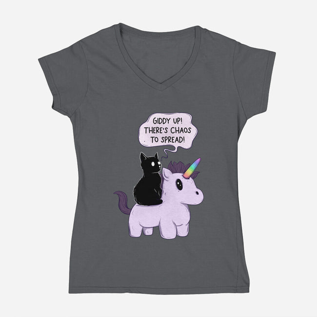 Chaos To Spread-Womens-V-Neck-Tee-Jess.Adams.Creates