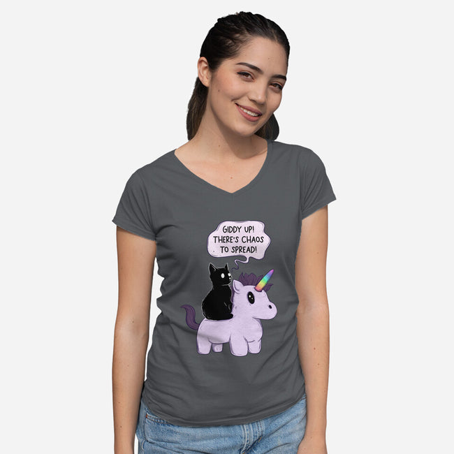 Chaos To Spread-Womens-V-Neck-Tee-Jess.Adams.Creates