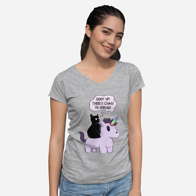 Chaos To Spread-Womens-V-Neck-Tee-Jess.Adams.Creates