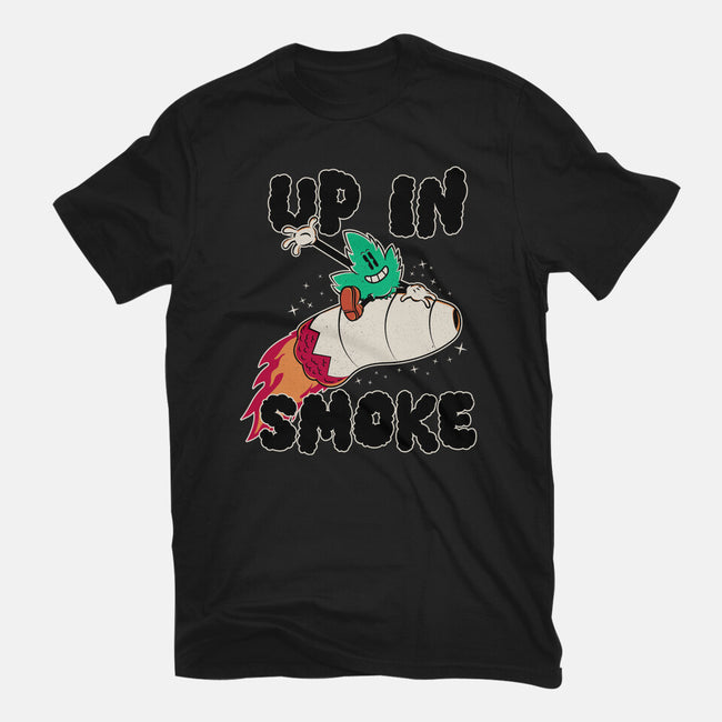 Up In Smoke-Womens-Basic-Tee-rocketman_art