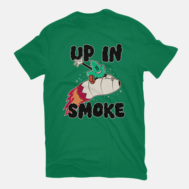 Up In Smoke-Womens-Basic-Tee-rocketman_art
