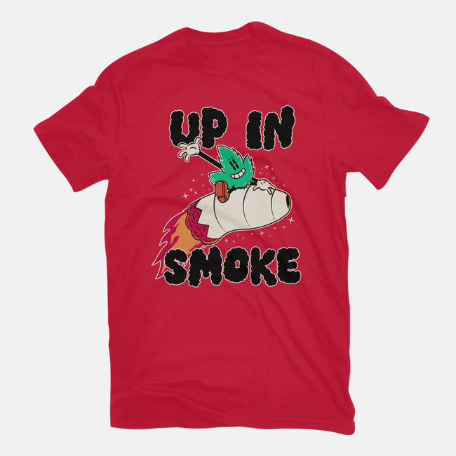 Up In Smoke-Womens-Basic-Tee-rocketman_art