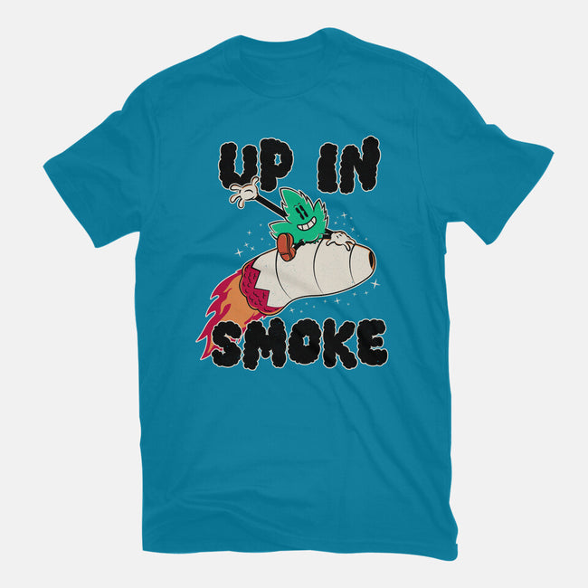Up In Smoke-Womens-Basic-Tee-rocketman_art