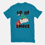 Up In Smoke-Womens-Basic-Tee-rocketman_art