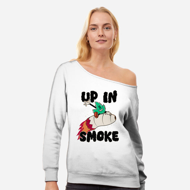 Up In Smoke-Womens-Off Shoulder-Sweatshirt-rocketman_art