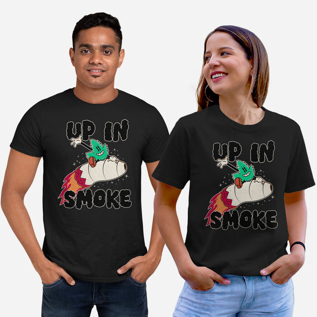 Up In Smoke-Unisex-Basic-Tee-rocketman_art