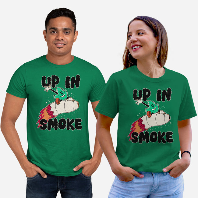 Up In Smoke-Unisex-Basic-Tee-rocketman_art