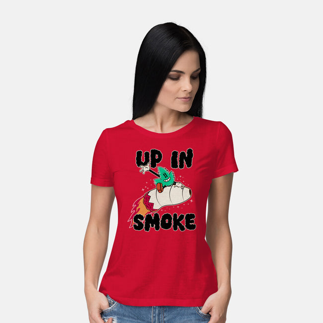 Up In Smoke-Womens-Basic-Tee-rocketman_art