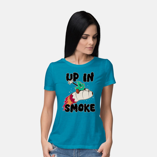 Up In Smoke-Womens-Basic-Tee-rocketman_art
