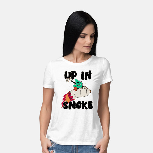 Up In Smoke-Womens-Basic-Tee-rocketman_art