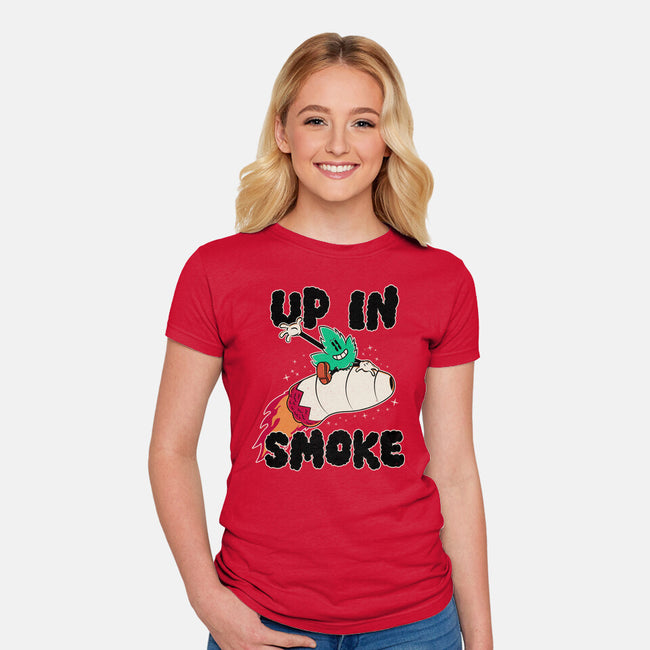 Up In Smoke-Womens-Fitted-Tee-rocketman_art