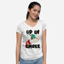 Up In Smoke-Womens-V-Neck-Tee-rocketman_art