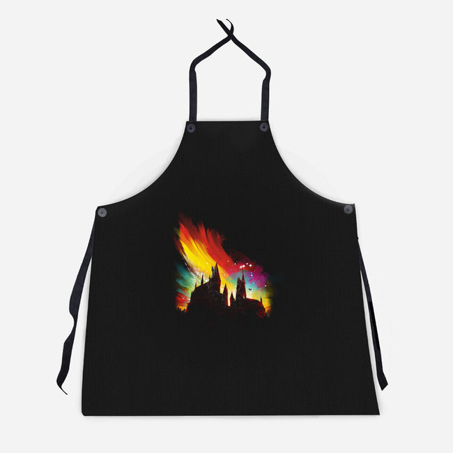 Sunset On The Castle-Unisex-Kitchen-Apron-kharmazero