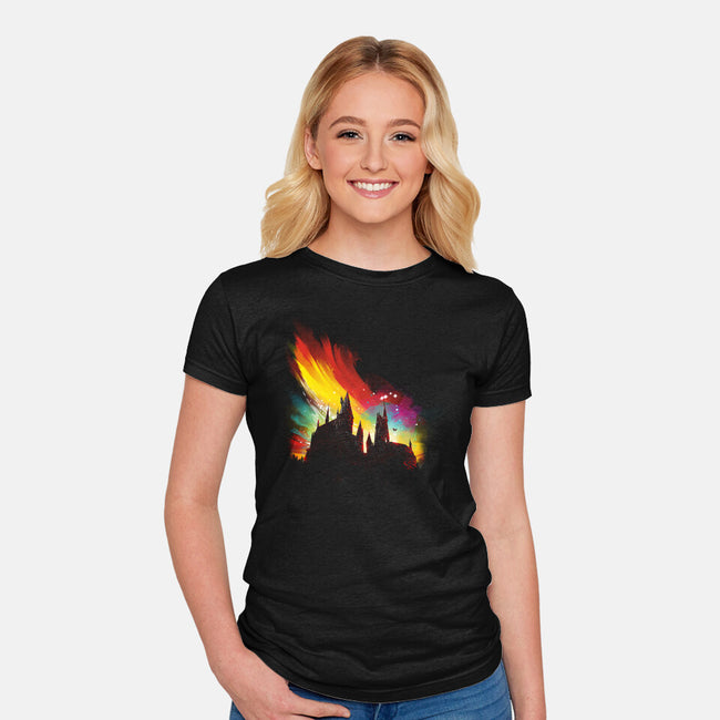 Sunset On The Castle-Womens-Fitted-Tee-kharmazero