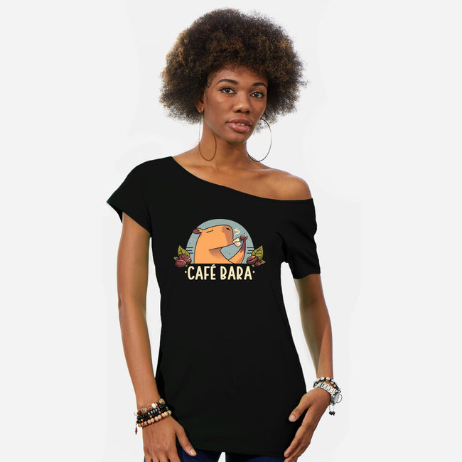 CafeBara-Womens-Off Shoulder-Tee-Snouleaf