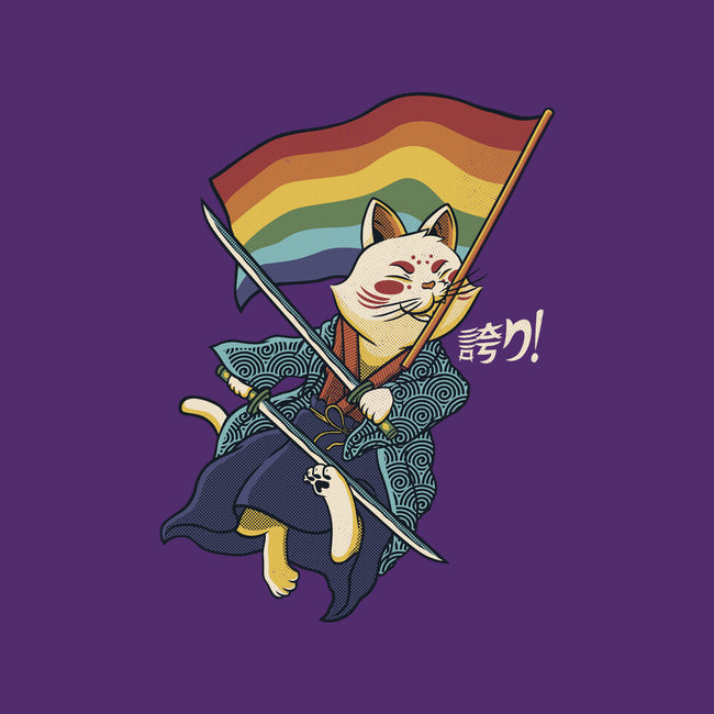Katana Cat Rainbow Flag-None-Stretched-Canvas-tobefonseca