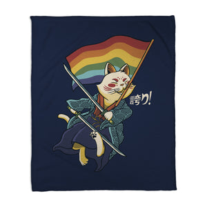 Katana Cat Rainbow Flag
