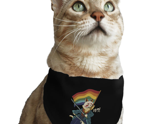 Katana Cat Rainbow Flag