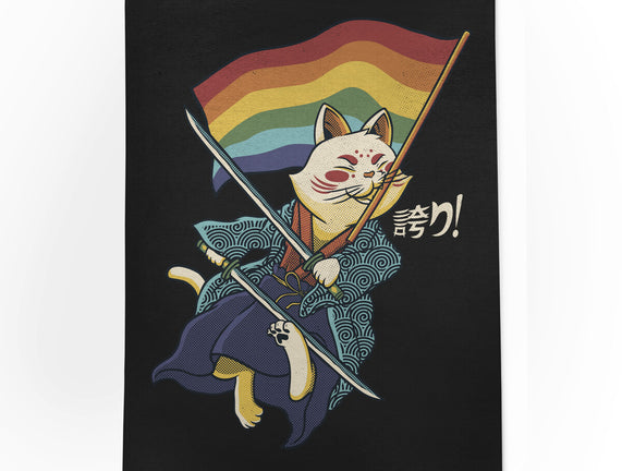 Katana Cat Rainbow Flag