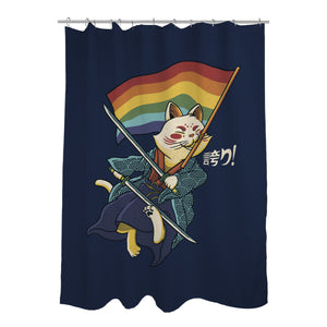 Katana Cat Rainbow Flag