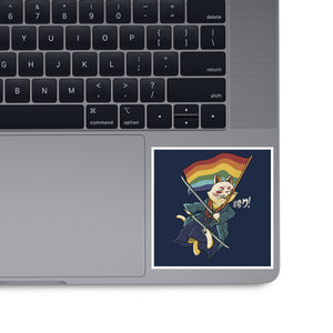 Katana Cat Rainbow Flag
