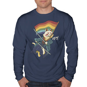 Katana Cat Rainbow Flag