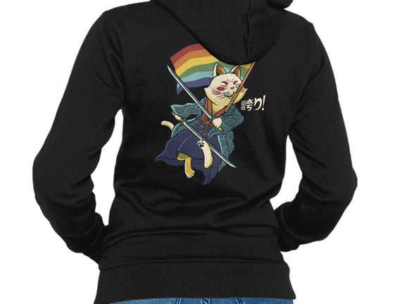Katana Cat Rainbow Flag