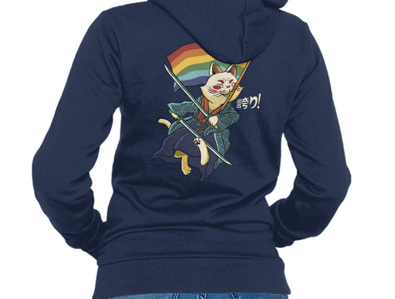 Katana Cat Rainbow Flag