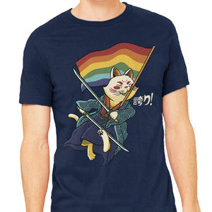 Katana Cat Rainbow Flag