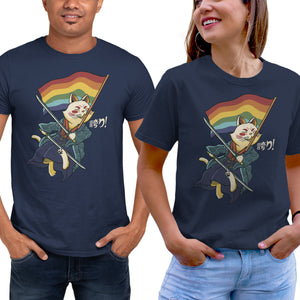 Katana Cat Rainbow Flag