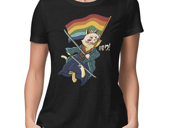 Katana Cat Rainbow Flag