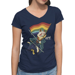 Katana Cat Rainbow Flag