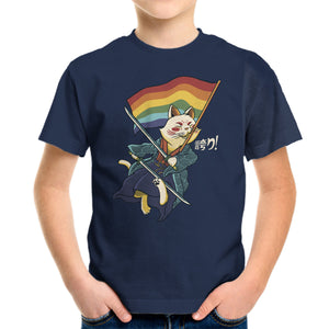 Katana Cat Rainbow Flag