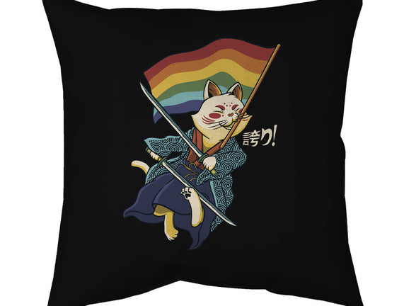 Katana Cat Rainbow Flag