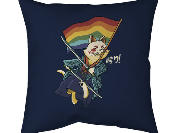 Katana Cat Rainbow Flag