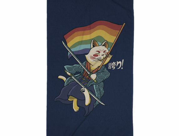 Katana Cat Rainbow Flag