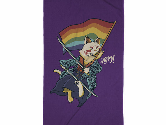 Katana Cat Rainbow Flag