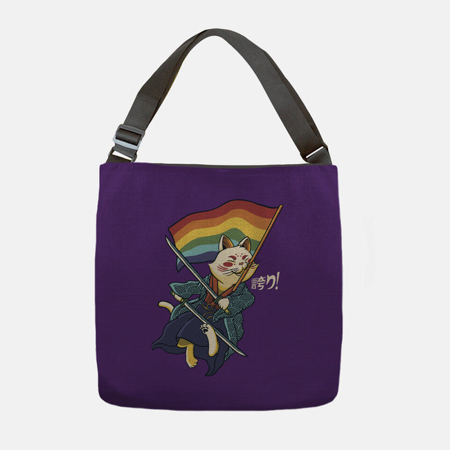 Katana Cat Rainbow Flag-None-Adjustable Tote-Bag-tobefonseca