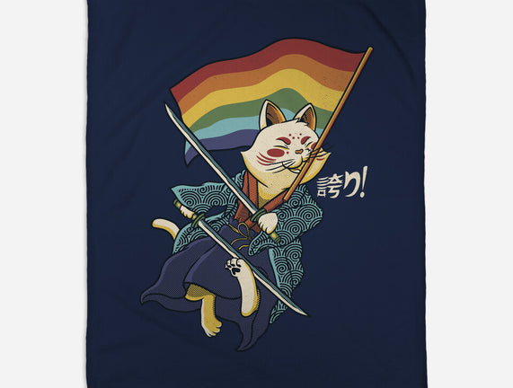 Katana Cat Rainbow Flag