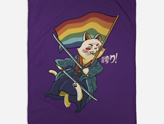 Katana Cat Rainbow Flag