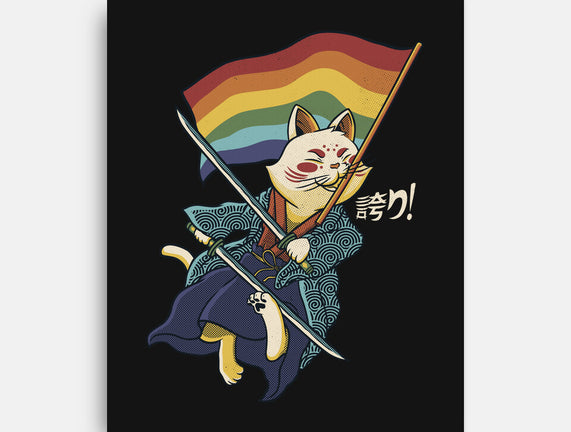 Katana Cat Rainbow Flag