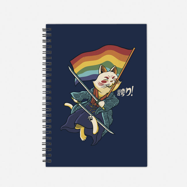 Katana Cat Rainbow Flag-None-Dot Grid-Notebook-tobefonseca