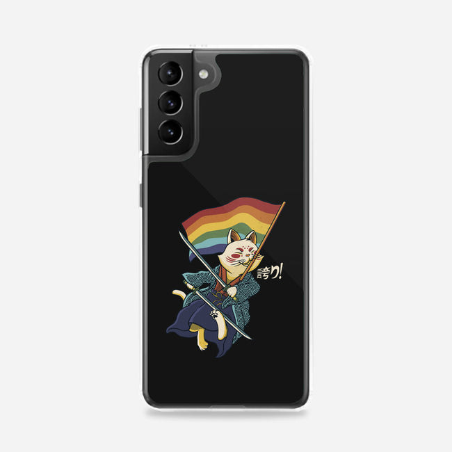 Katana Cat Rainbow Flag-Samsung-Snap-Phone Case-tobefonseca