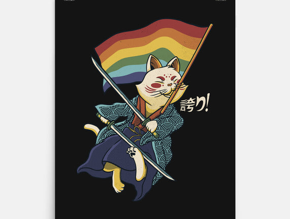 Katana Cat Rainbow Flag