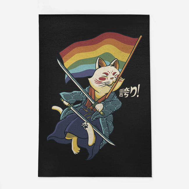 Katana Cat Rainbow Flag-None-Indoor-Rug-tobefonseca