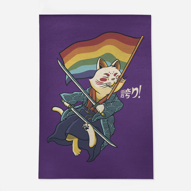 Katana Cat Rainbow Flag-None-Indoor-Rug-tobefonseca